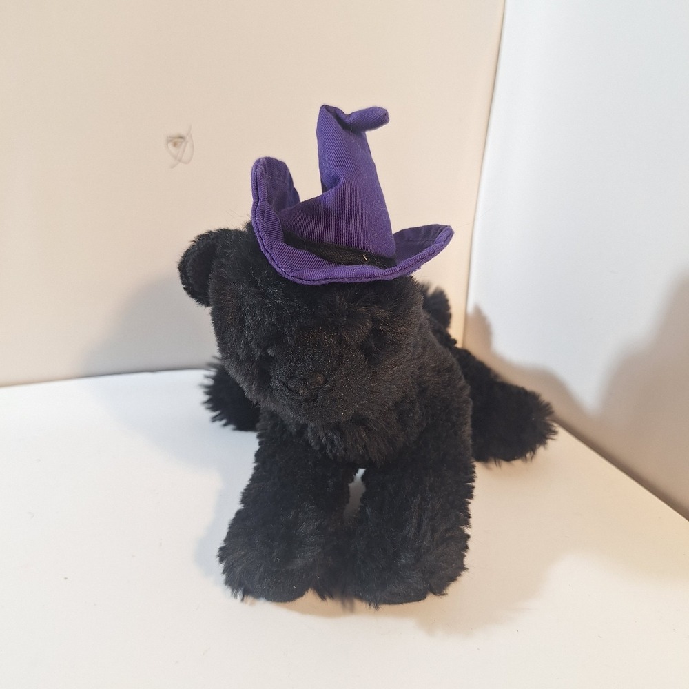 Douglas Mini Halloween Soft Black Cat w/ Witch Hat Plush Stuffed Animal Toy, 6"